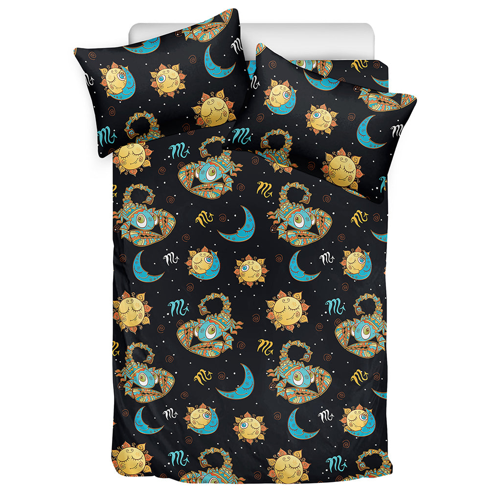 Cute Cartoon Scorpio Pattern Print Duvet Cover Bedding Set