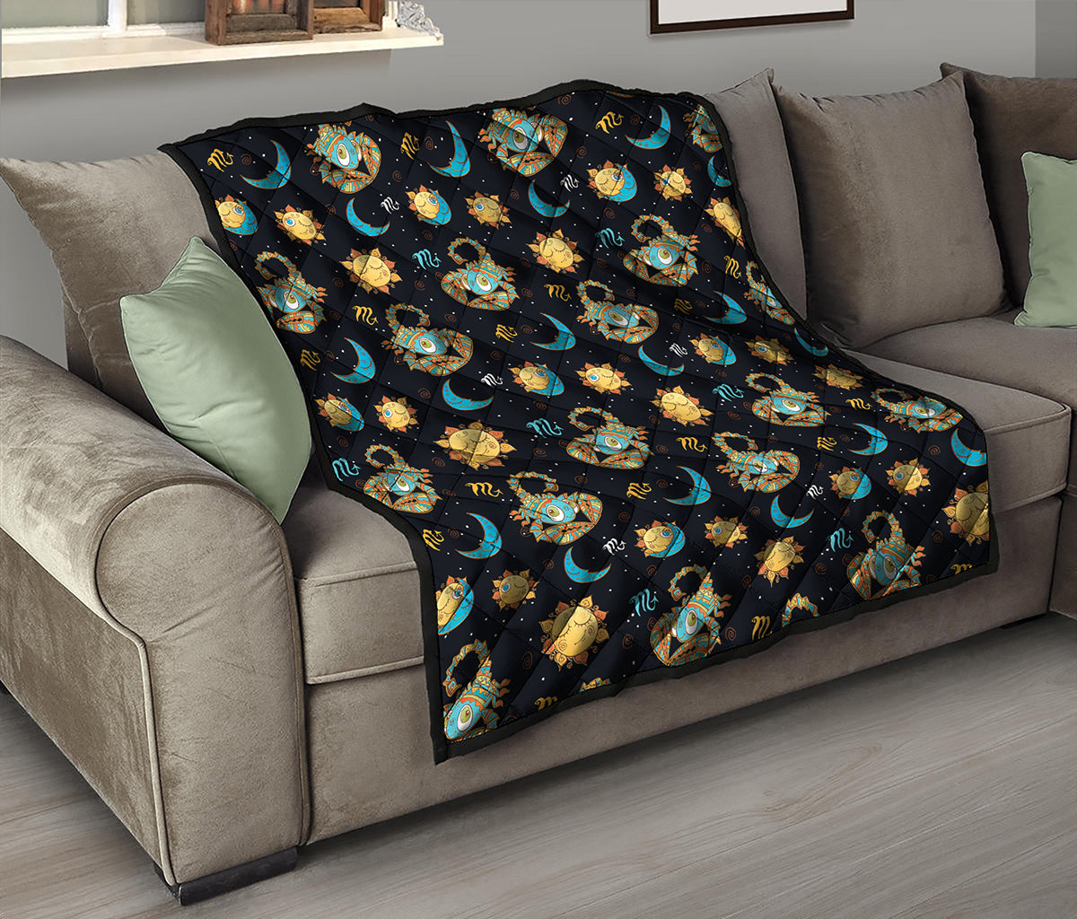Cute Cartoon Scorpio Pattern Print Quilt