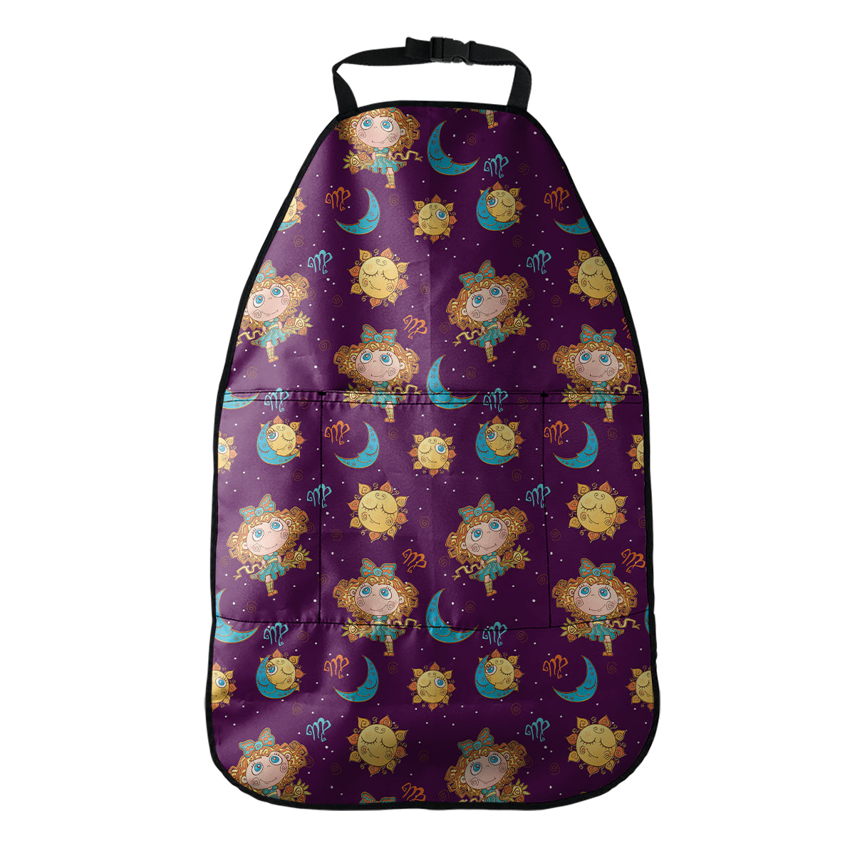 Cute Cartoon Virgo Pattern Print Car Seat Organizers