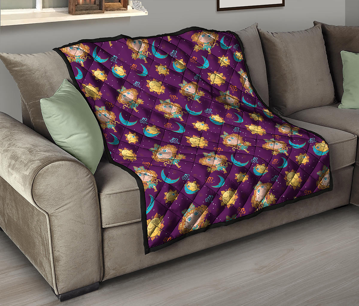 Cute Cartoon Virgo Pattern Print Quilt