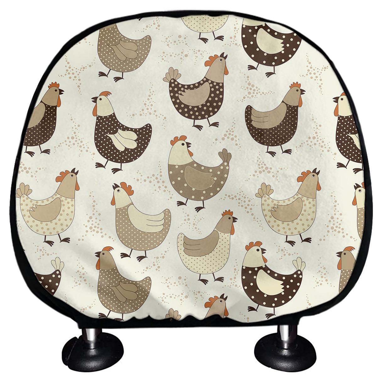 Cute Chicken Pattern Print Car Headrest Covers