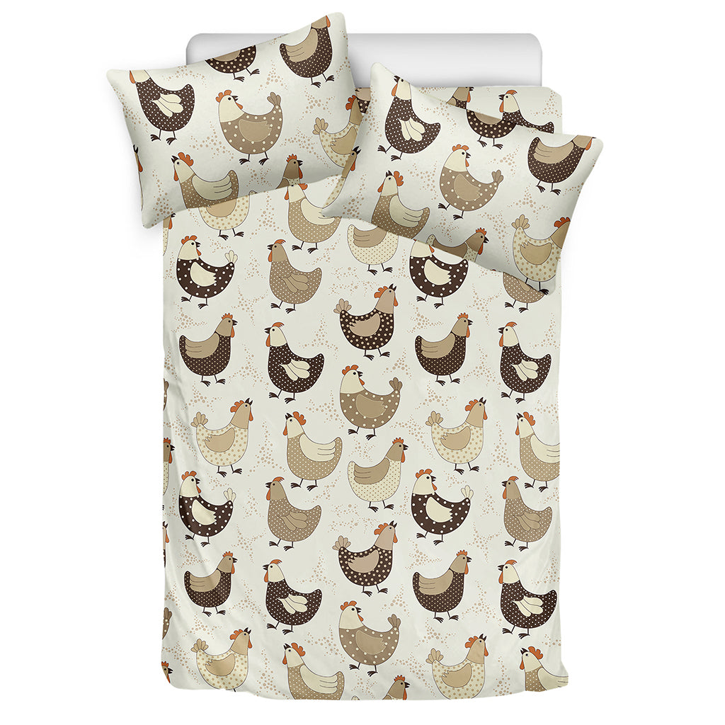 Cute Chicken Pattern Print Duvet Cover Bedding Set
