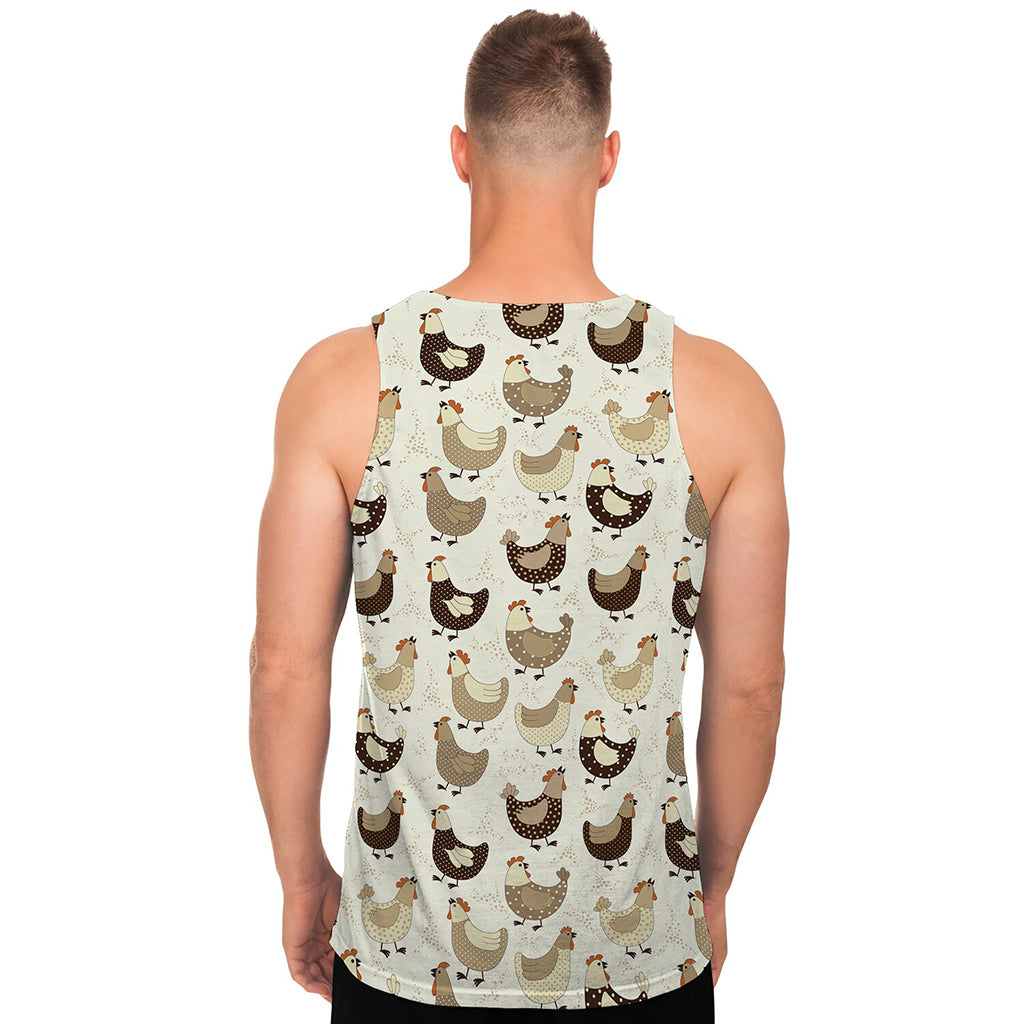 Cute Chicken Pattern Print Men's Tank Top