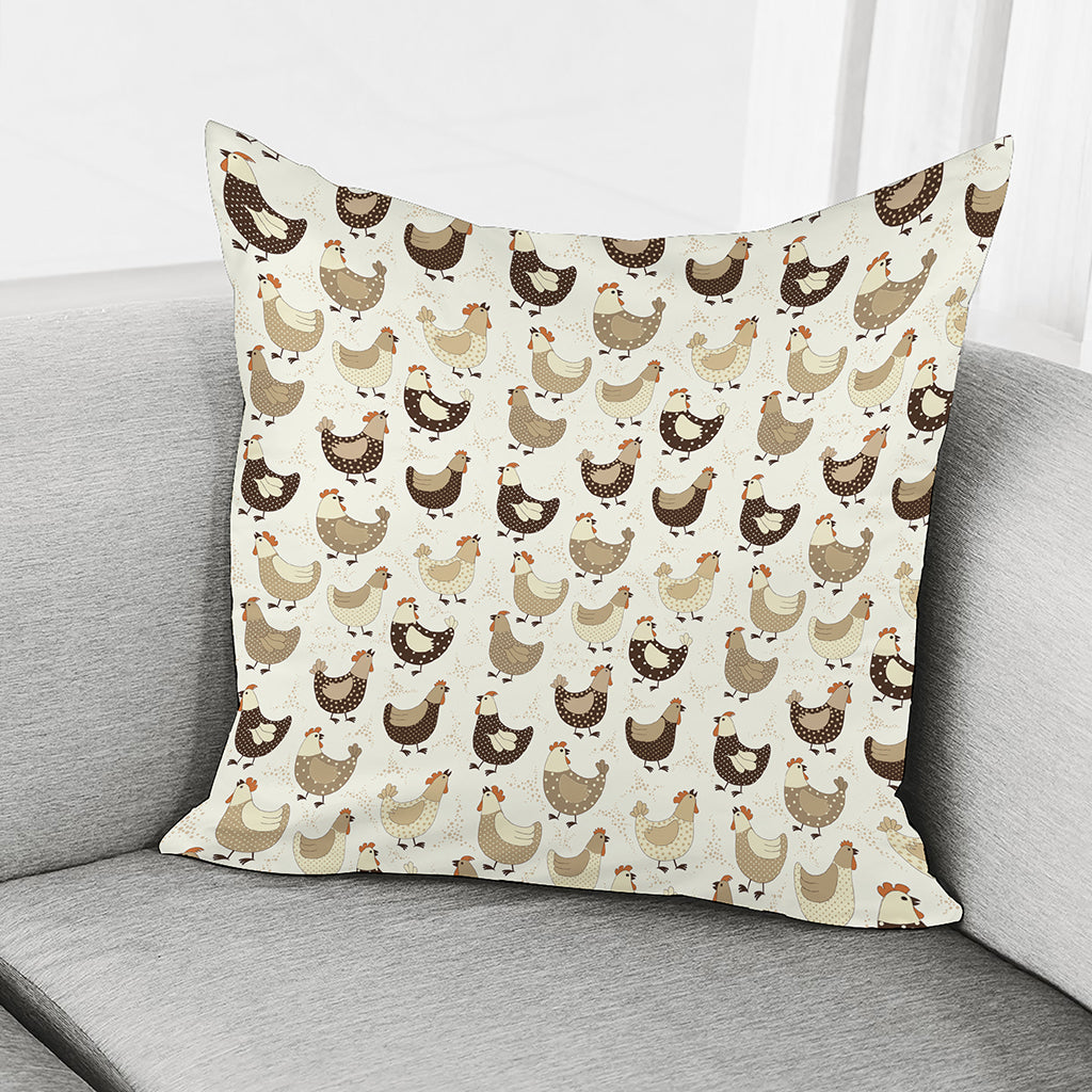 Cute Chicken Pattern Print Pillow Cover
