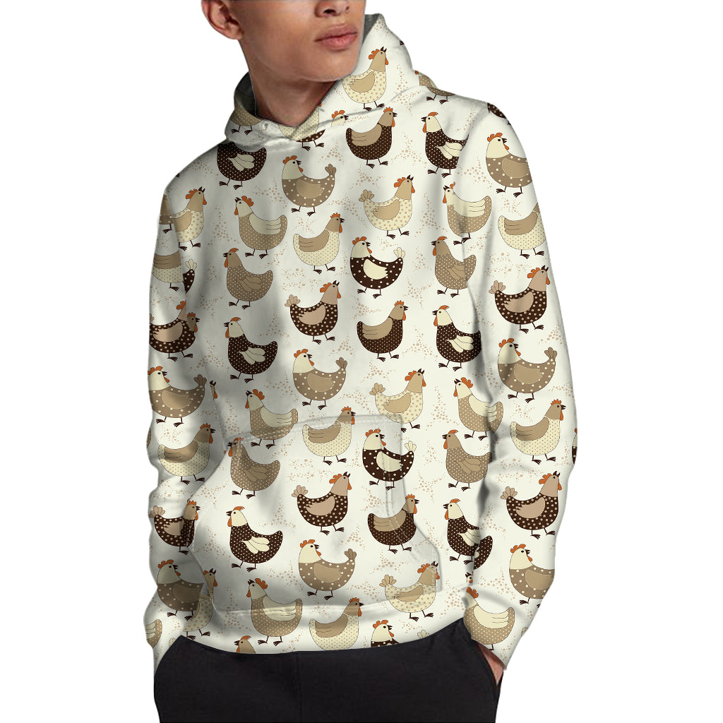 Cute Chicken Pattern Print Pullover Hoodie