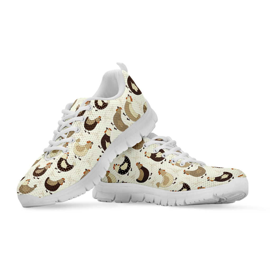 Cute Chicken Pattern Print White Sneakers