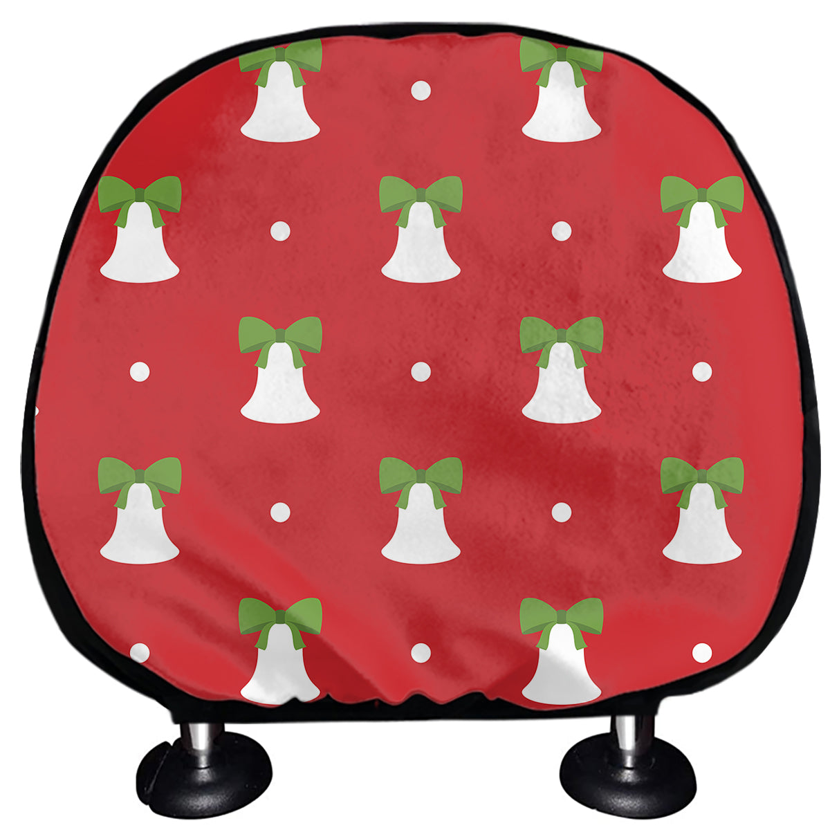Cute Christmas Bell Pattern Print Car Headrest Covers
