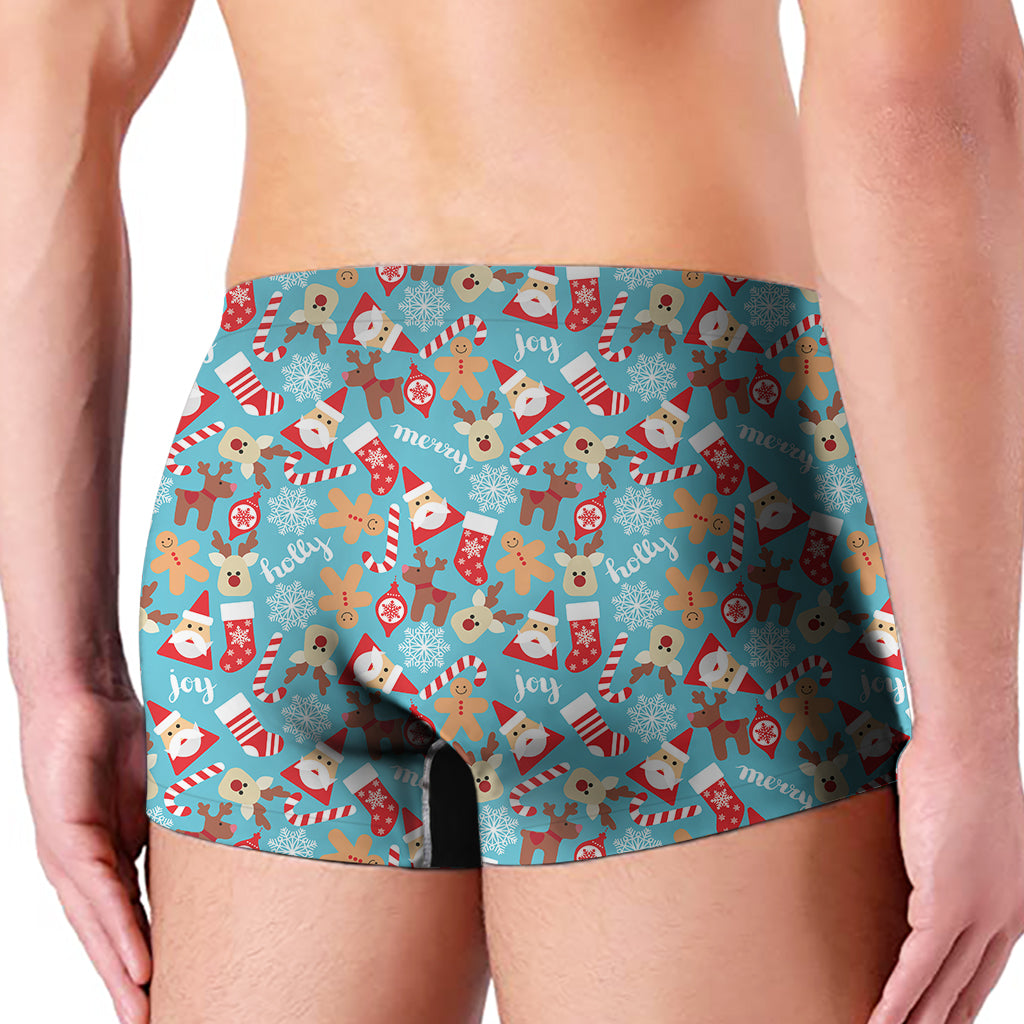 Cute Christmas Elements Pattern Print Men's Boxer Briefs