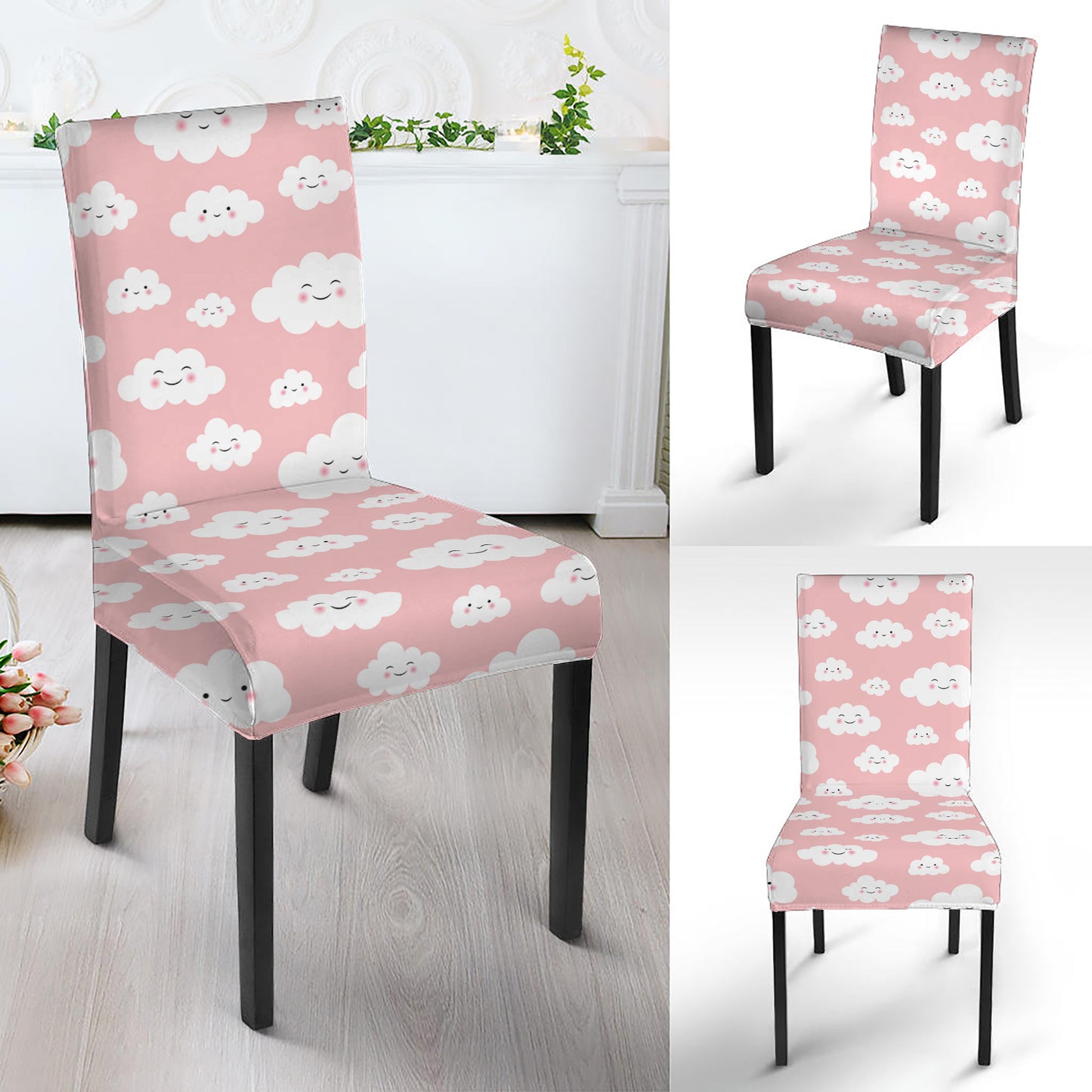 Cute Cloud Pattern Print Dining Chair Slipcover