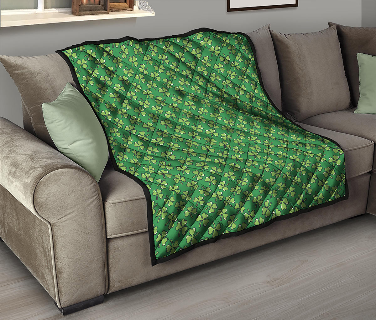 Cute Clover St. Patrick's Day Print Quilt