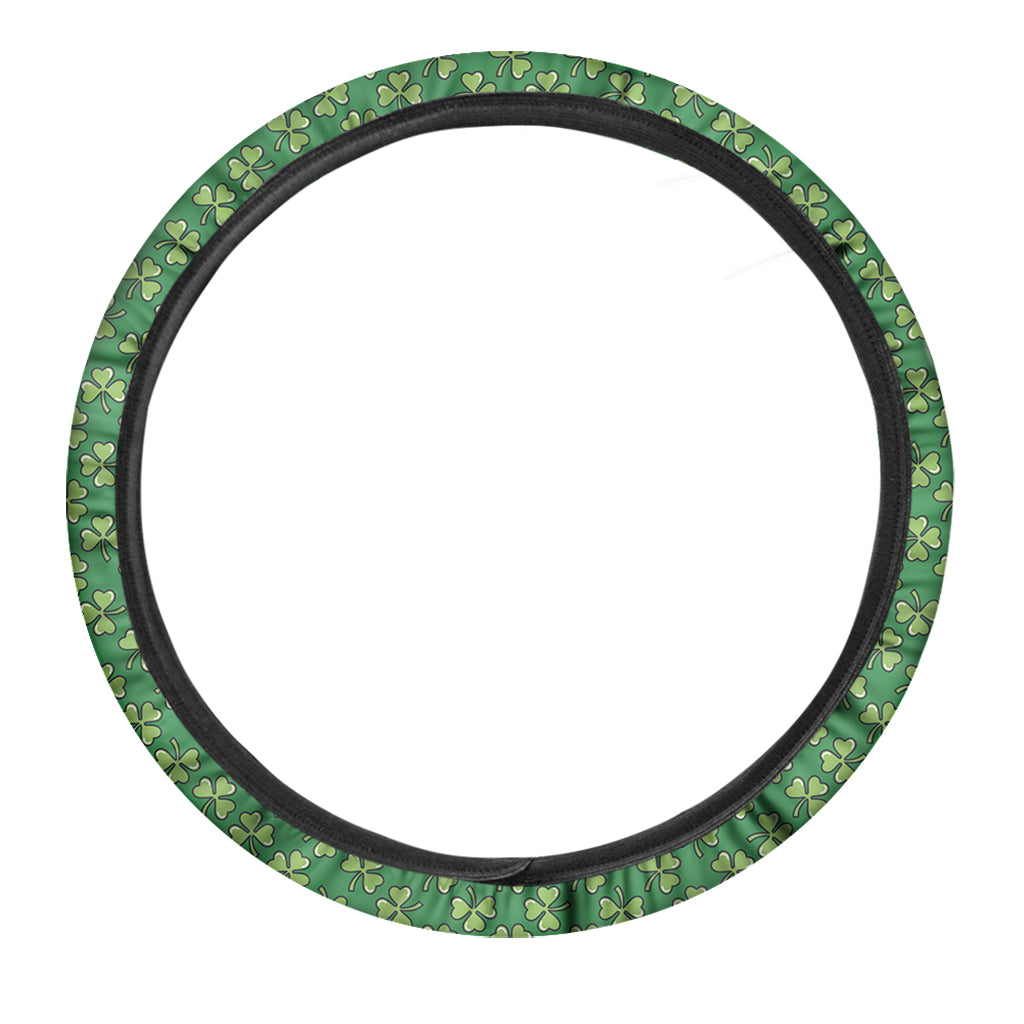 Cute Clover St. Patrick's Day Print Car Steering Wheel Cover