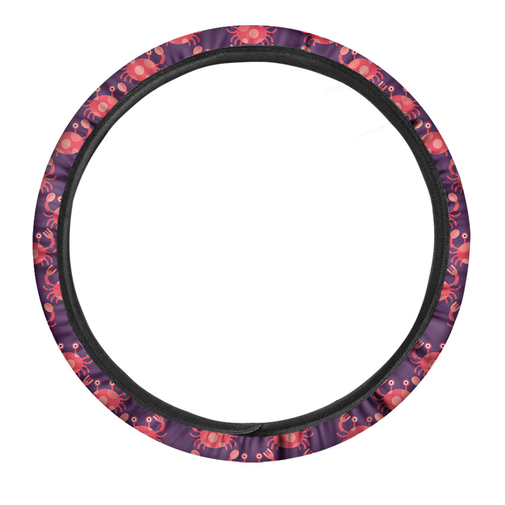 Cute Crab Pattern Print Car Steering Wheel Cover