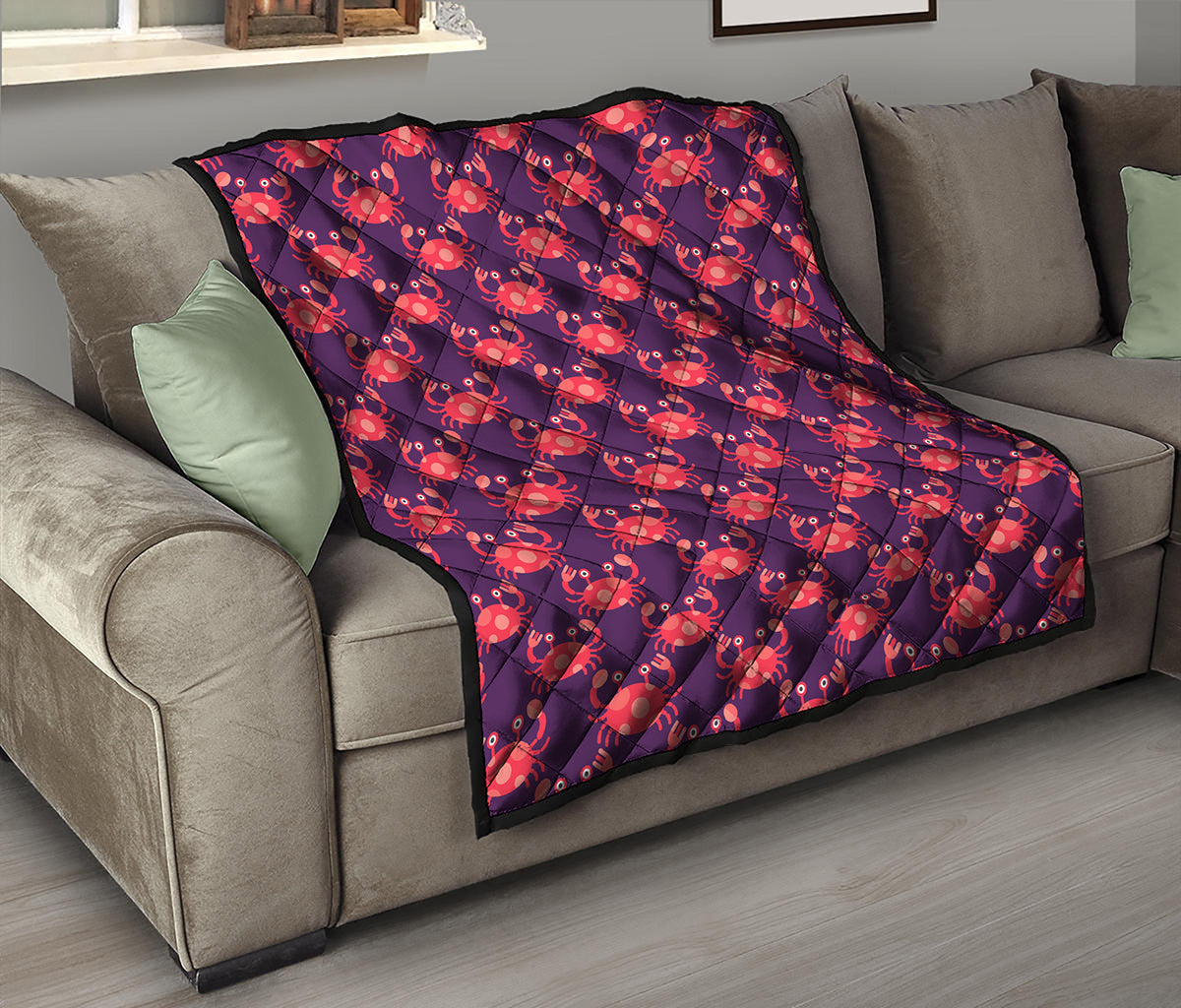 Cute Crab Pattern Print Quilt