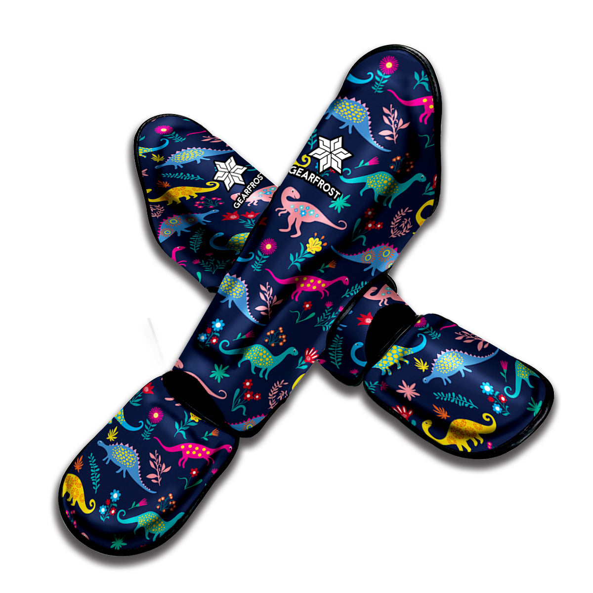 Cute Dino Floral Pattern Print Muay Thai Shin Guard