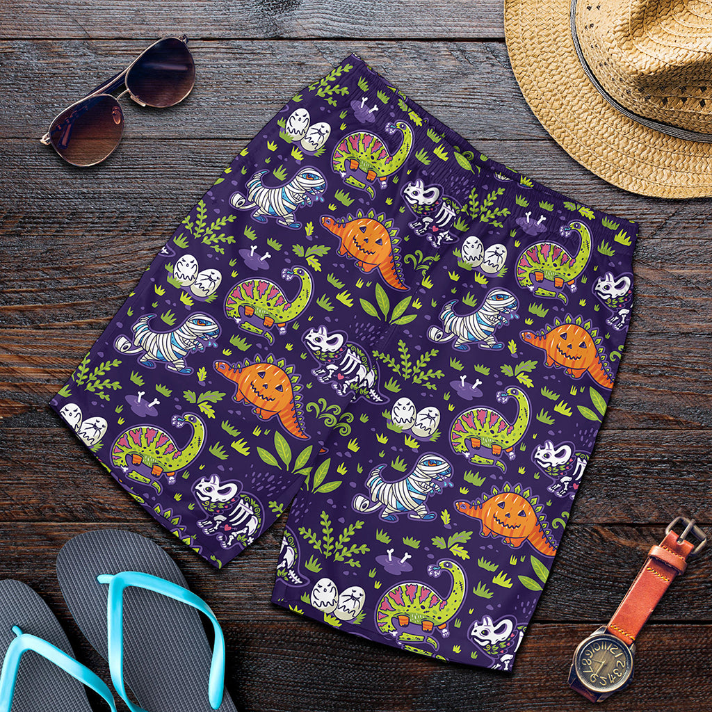 Cute Dino Halloween Pattern Print Men's Shorts