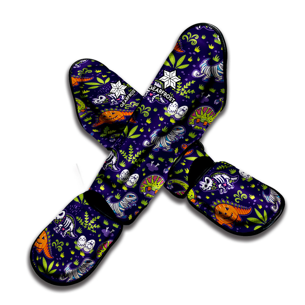 Cute Dino Halloween Pattern Print Muay Thai Shin Guard