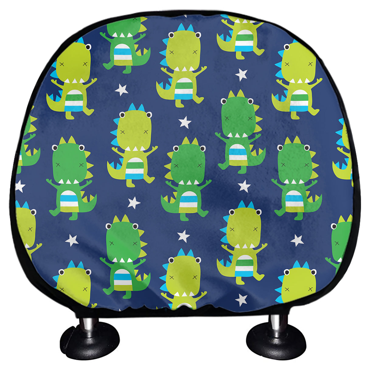 Cute Dino T-Rex Pattern Print Car Headrest Covers