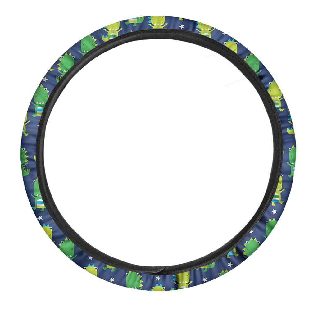 Cute Dino T-Rex Pattern Print Car Steering Wheel Cover