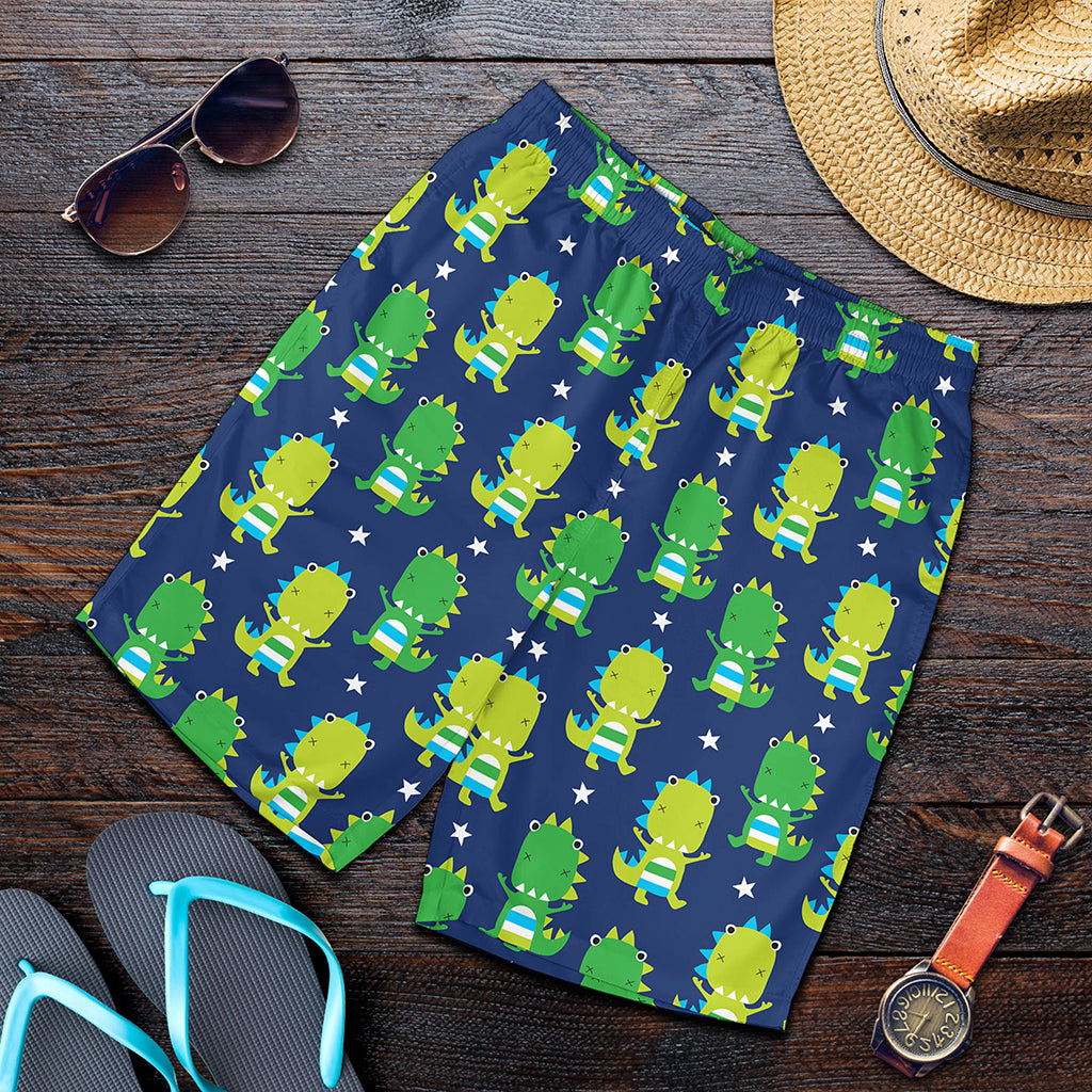 Cute Dino T-Rex Pattern Print Men's Shorts