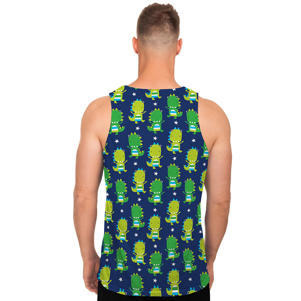 Cute Dino T-Rex Pattern Print Men's Tank Top