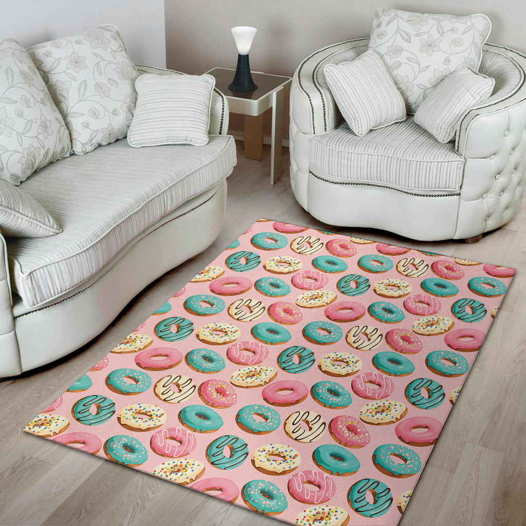 Cute Donut Pattern Print Area Rug