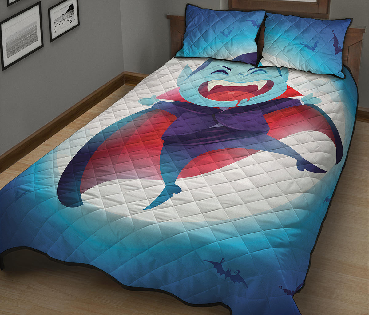 Cute Dracula Print Quilt Bed Set