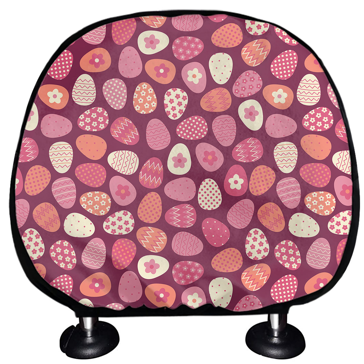 Cute Easter Eggs Pattern Print Car Headrest Covers