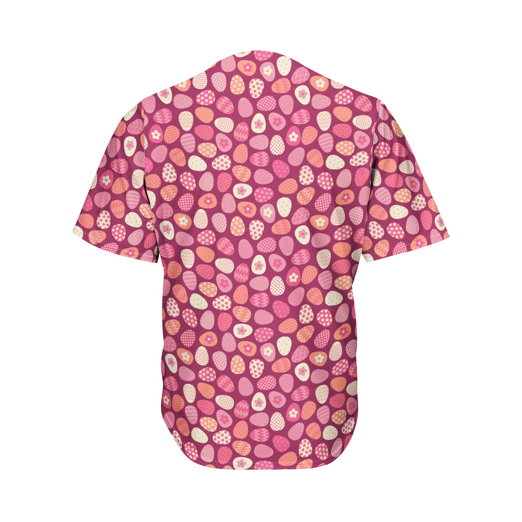 Cute Easter Eggs Pattern Print Men's Baseball Jersey