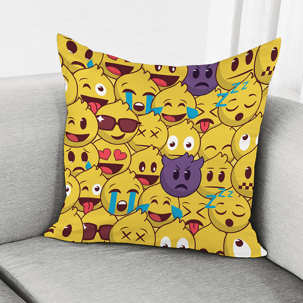 Cute Emoji Pattern Print Pillow Cover