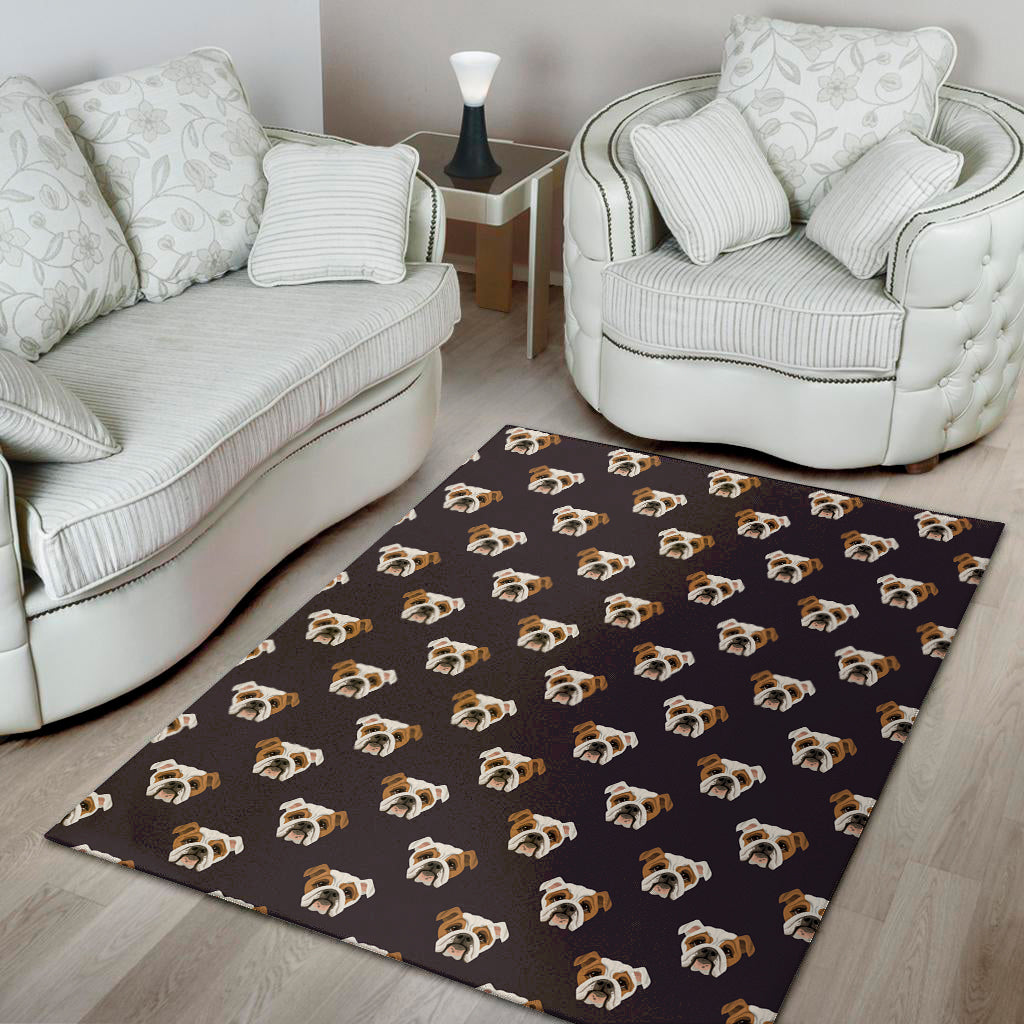 Cute English Bulldog Pattern Print Area Rug