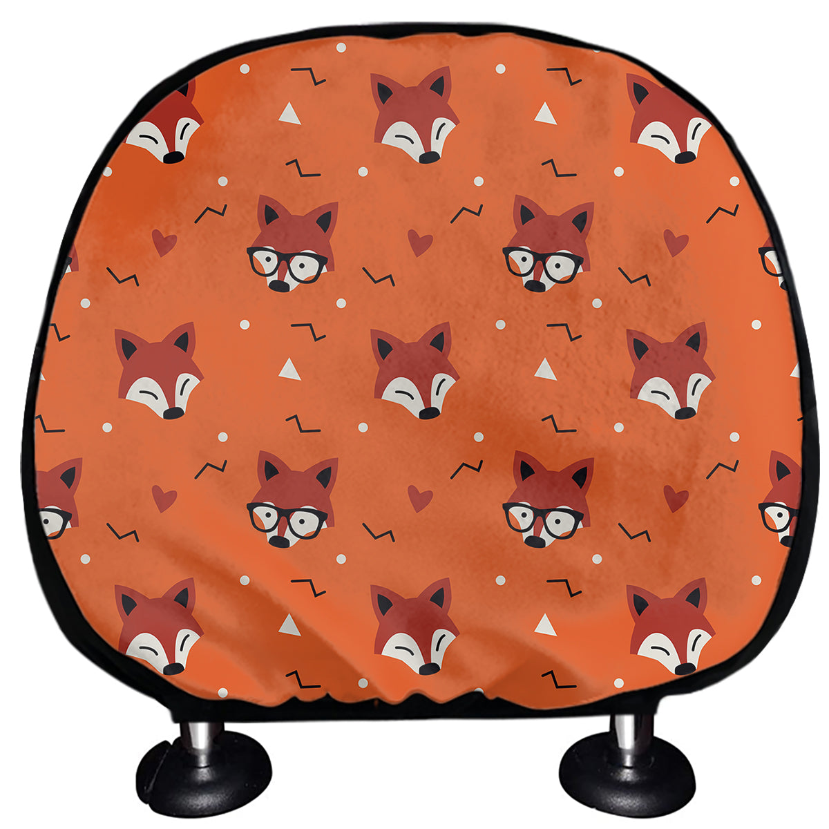 Cute Fox Pattern Print Car Headrest Covers