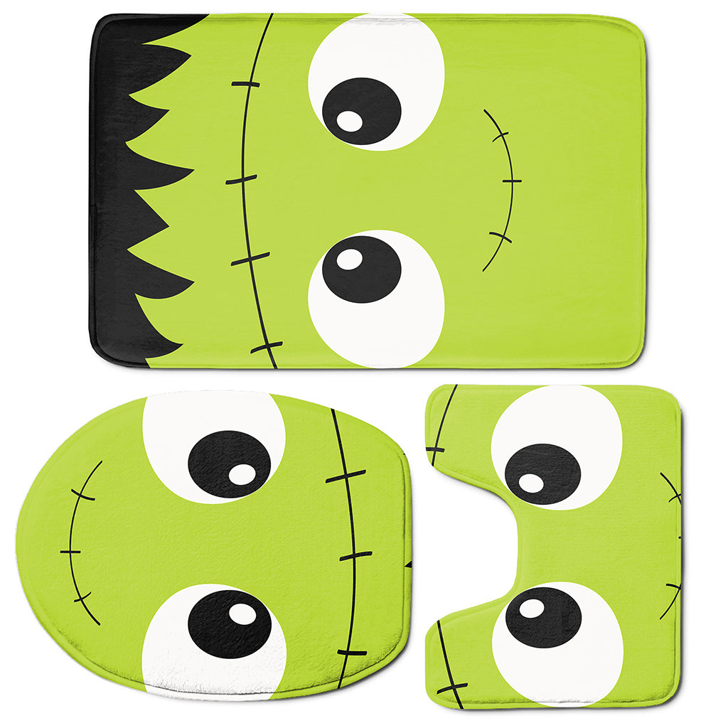 Cute Frankenstein Face Print 3 Piece Bath Mat Set