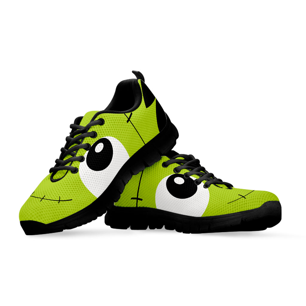 Cute Frankenstein Face Print Black Sneakers