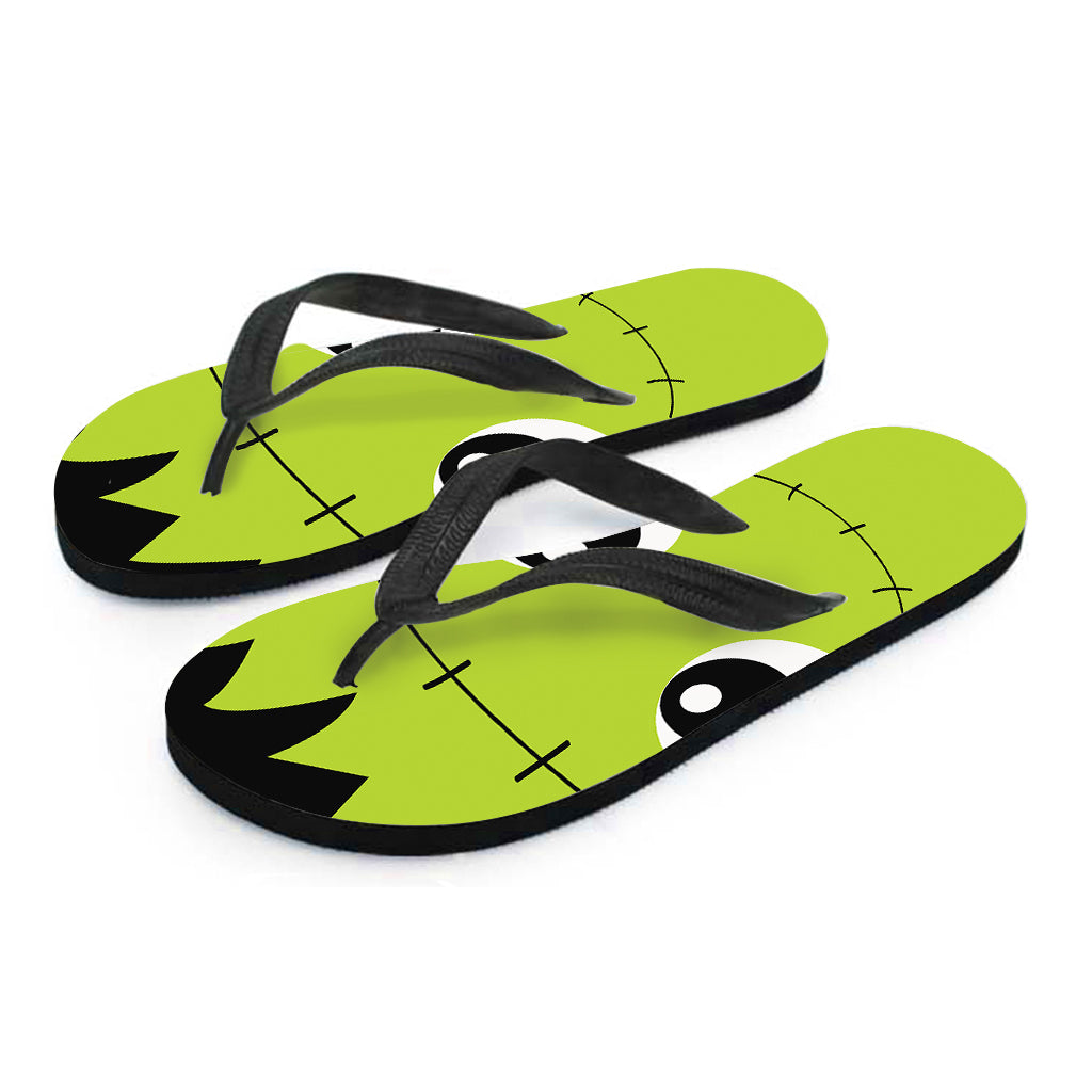 Cute Frankenstein Face Print Flip Flops
