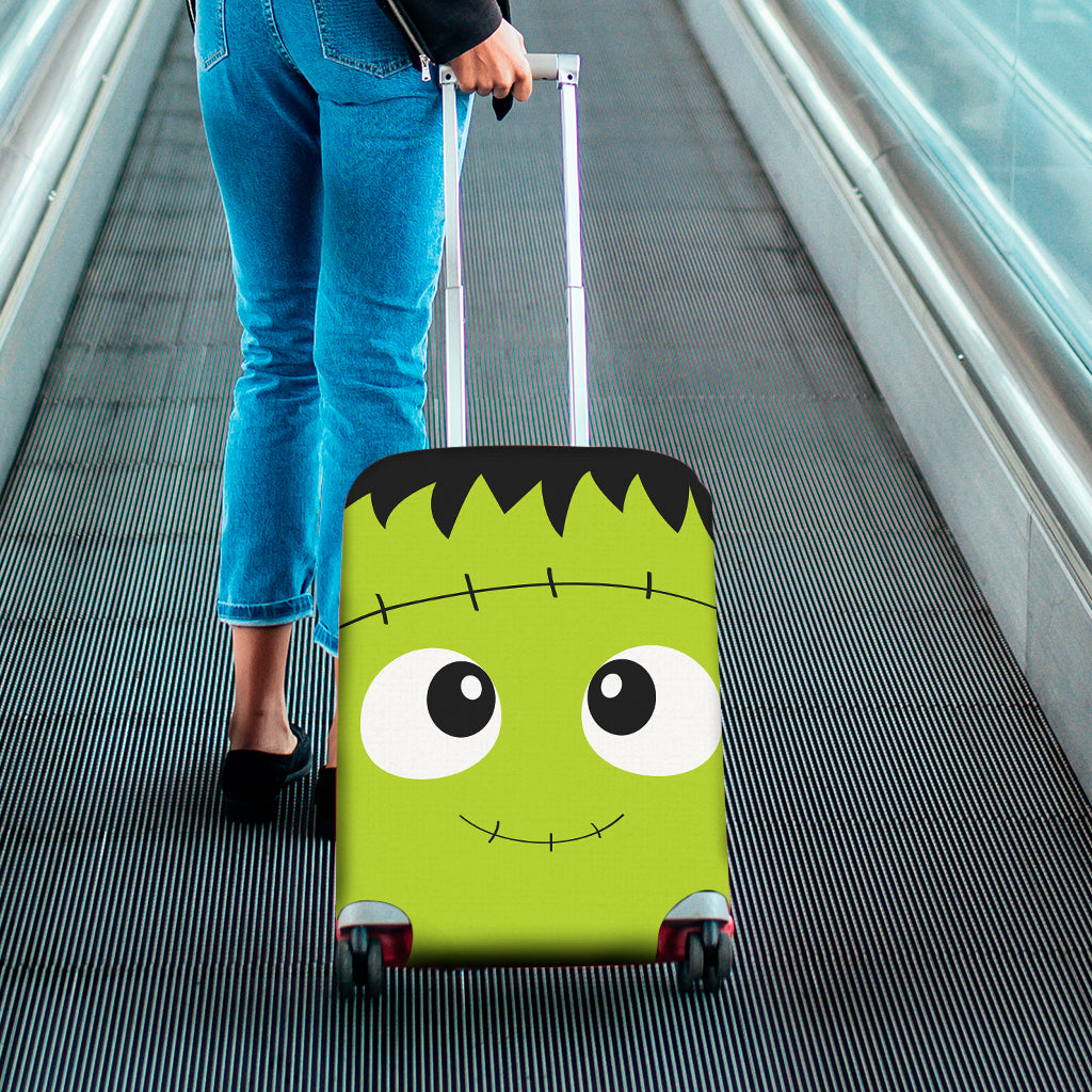 Cute Frankenstein Face Print Luggage Cover