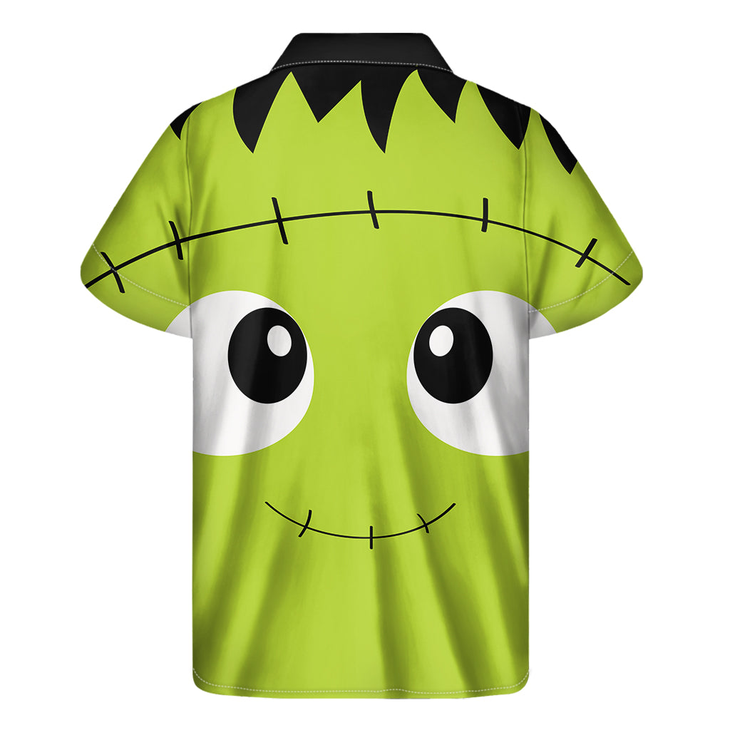 Cute Frankenstein Face Print Men's Short Sleeve Shirt