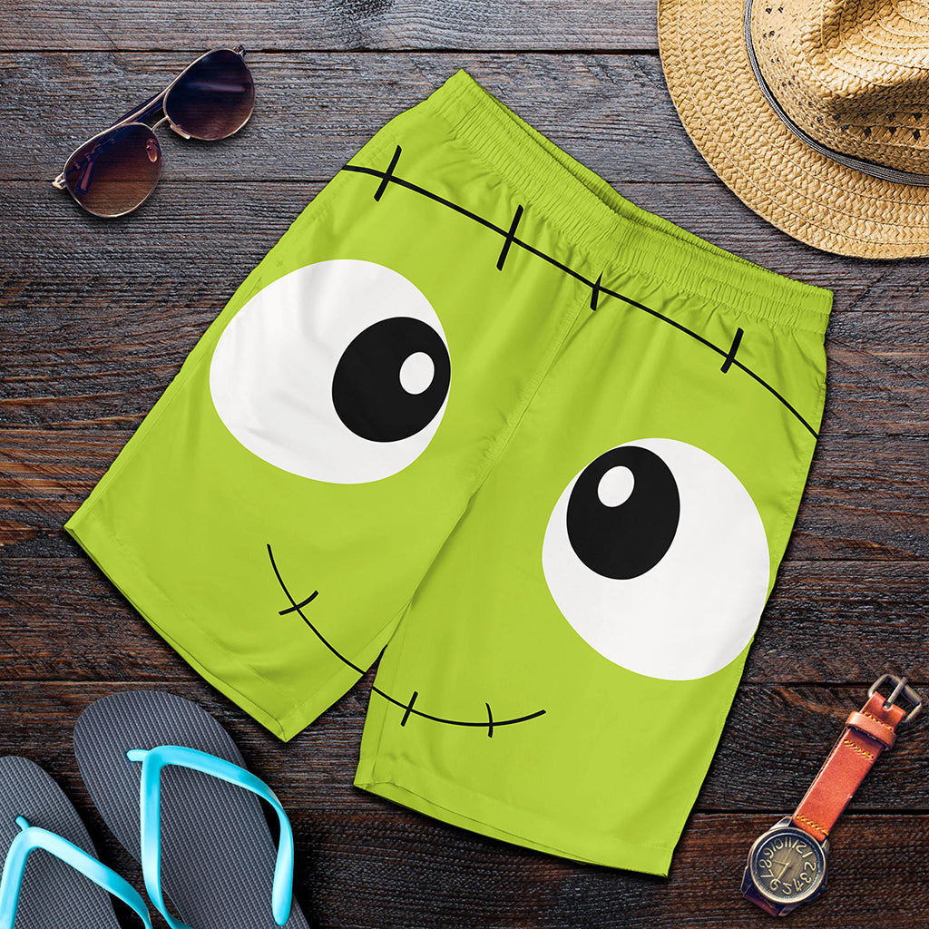 Cute Frankenstein Face Print Men's Shorts
