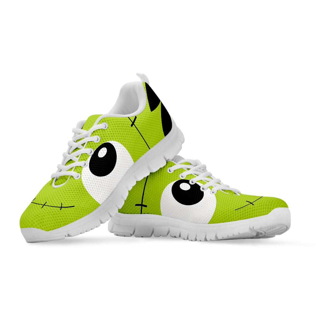 Cute Frankenstein Face Print White Sneakers
