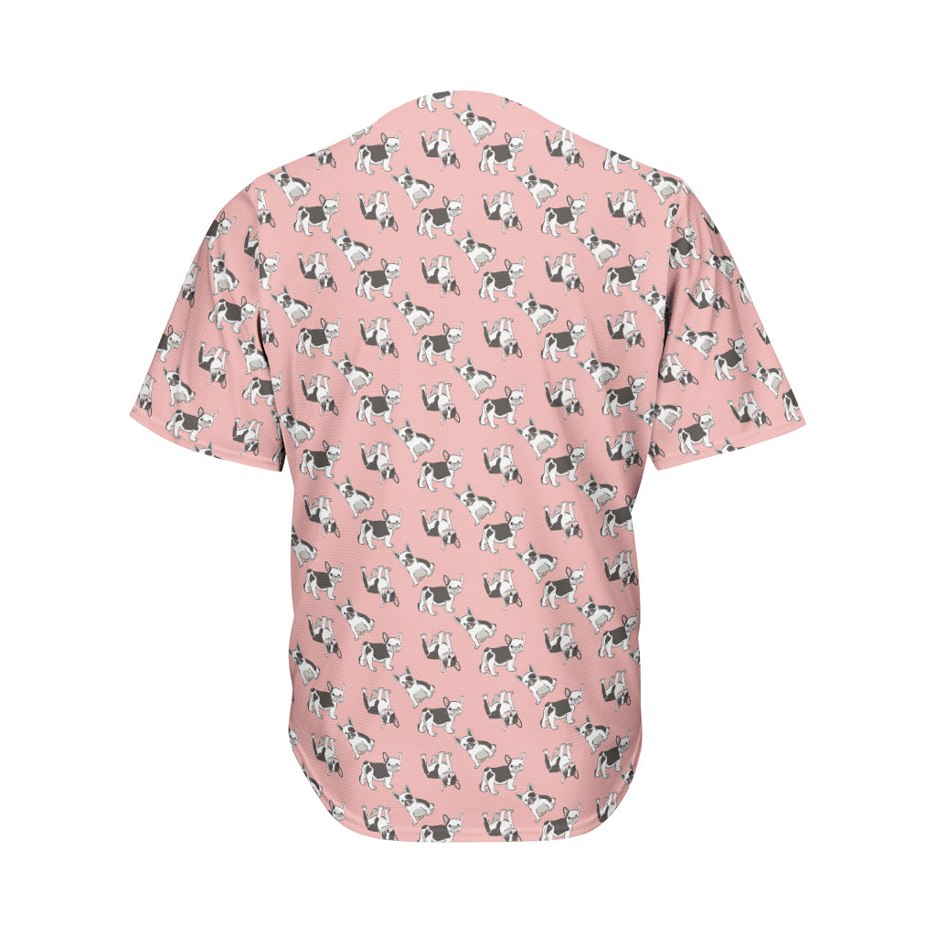 Cute French Bulldog Puppy Pattern Print Men's Baseball Jersey