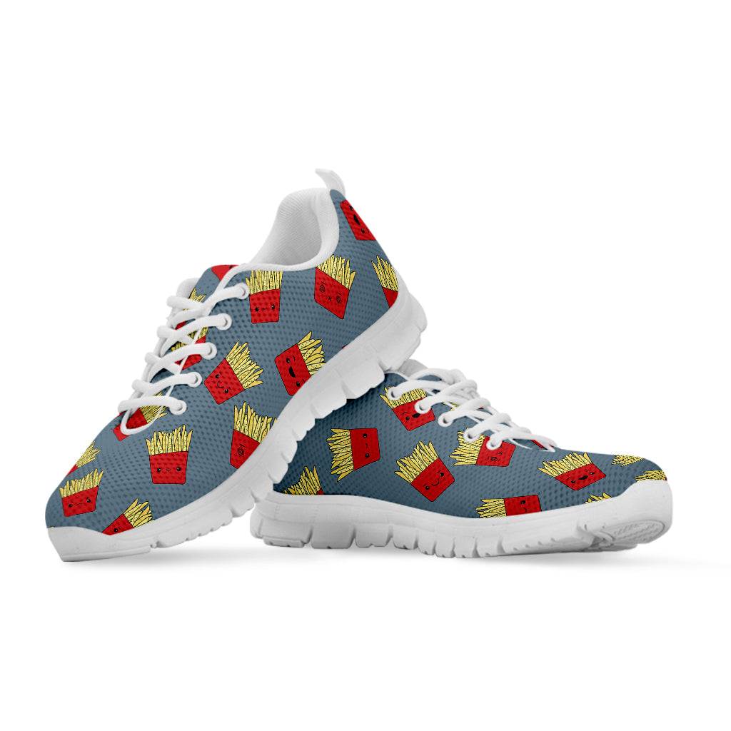 Cute French Fries Pattern Print White Sneakers