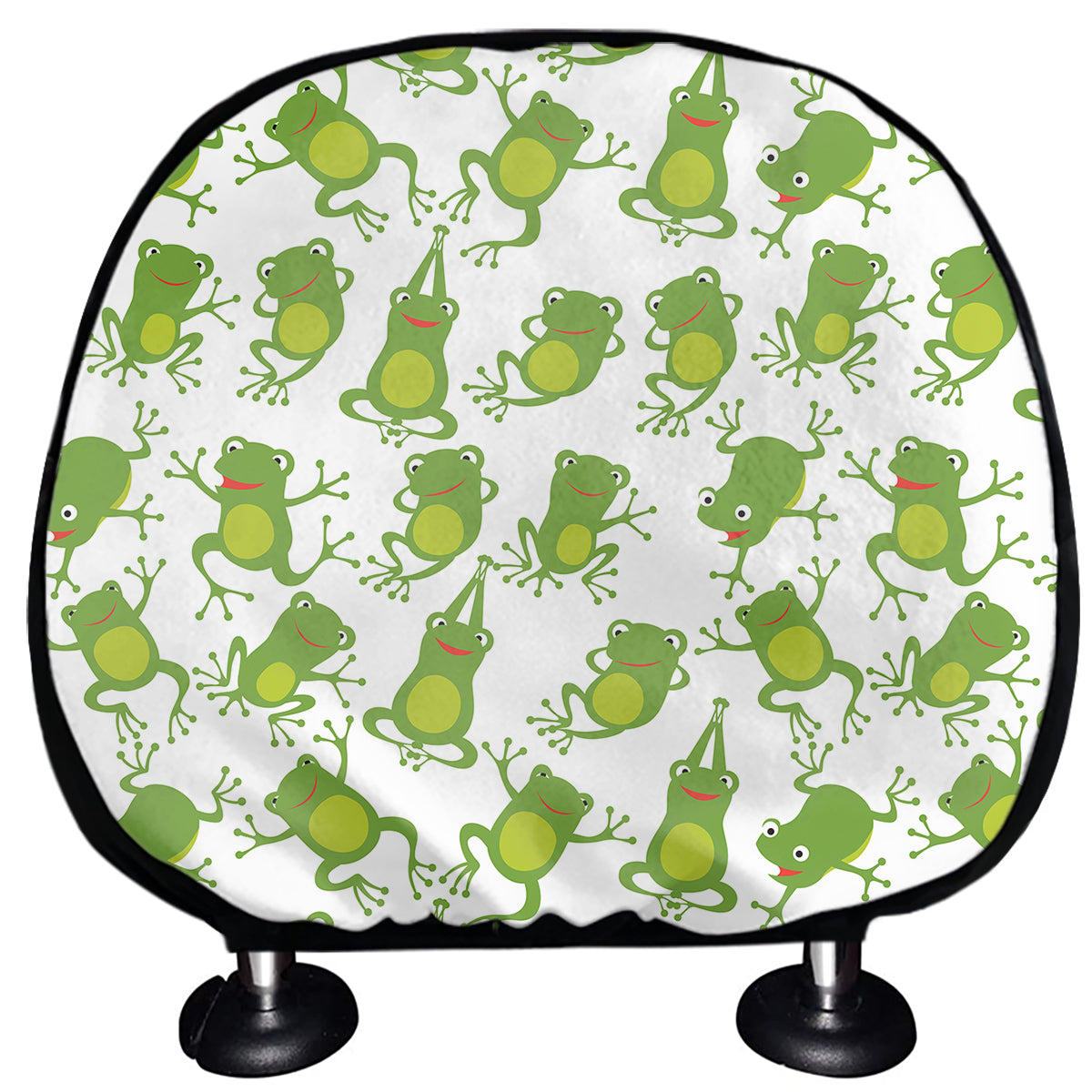 Cute Frog Pattern Print Car Headrest Covers