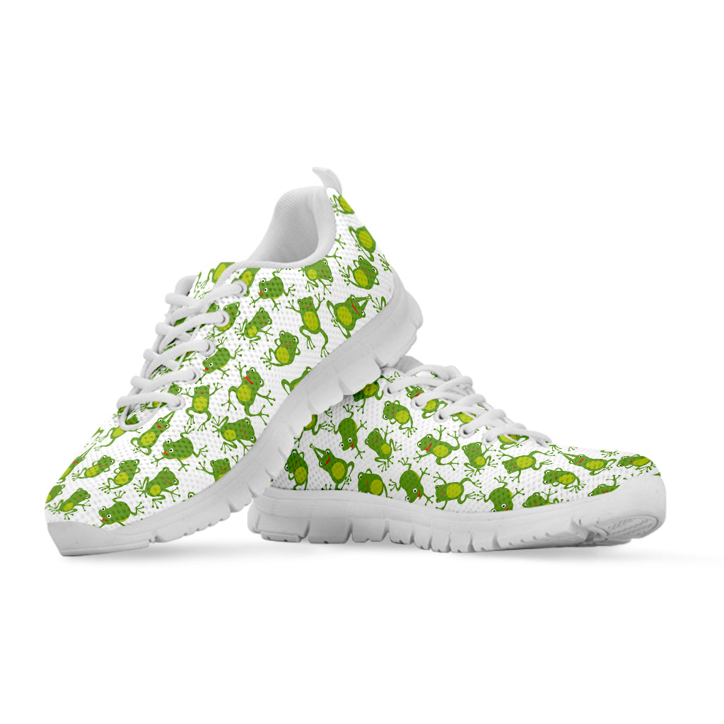 Cute Frog Pattern Print White Sneakers