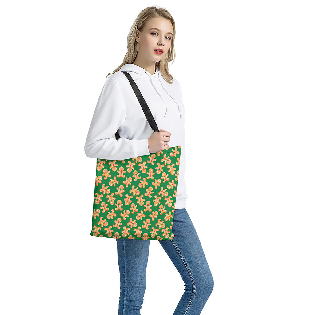 Cute Gingerbread Man Pattern Print Tote Bag
