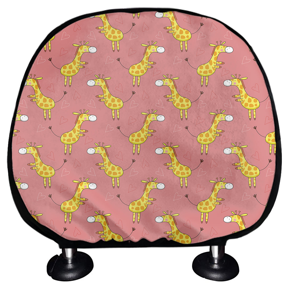 Cute Giraffe Pattern Print Car Headrest Covers