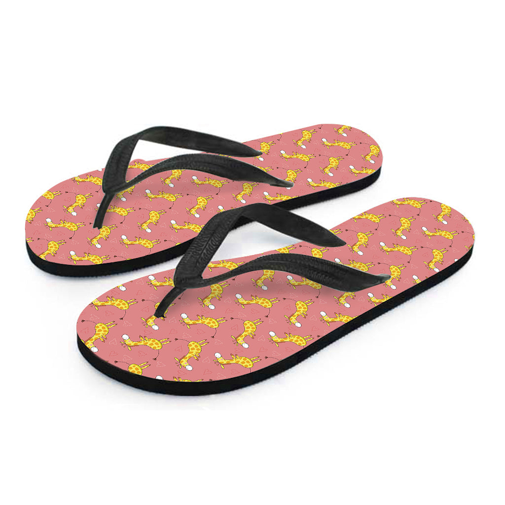 Cute Giraffe Pattern Print Flip Flops