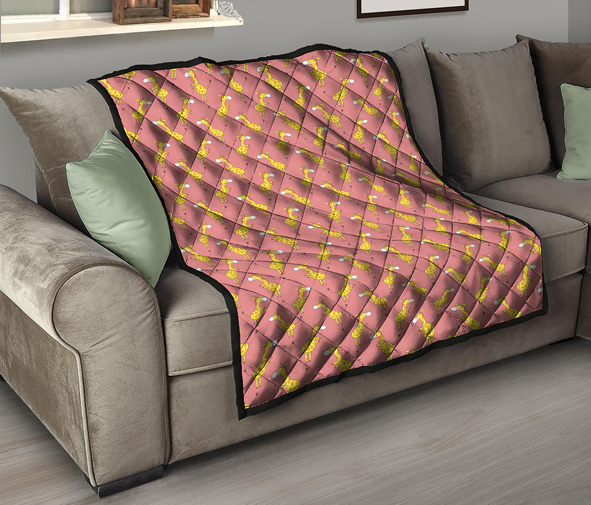 Cute Giraffe Pattern Print Quilt