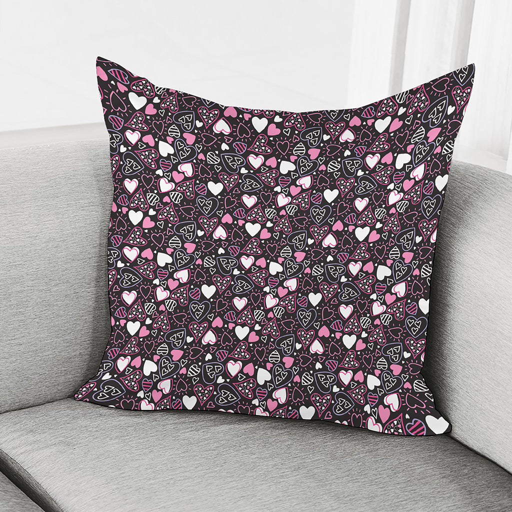 Cute Girly Heart Pattern Print Pillow Cover