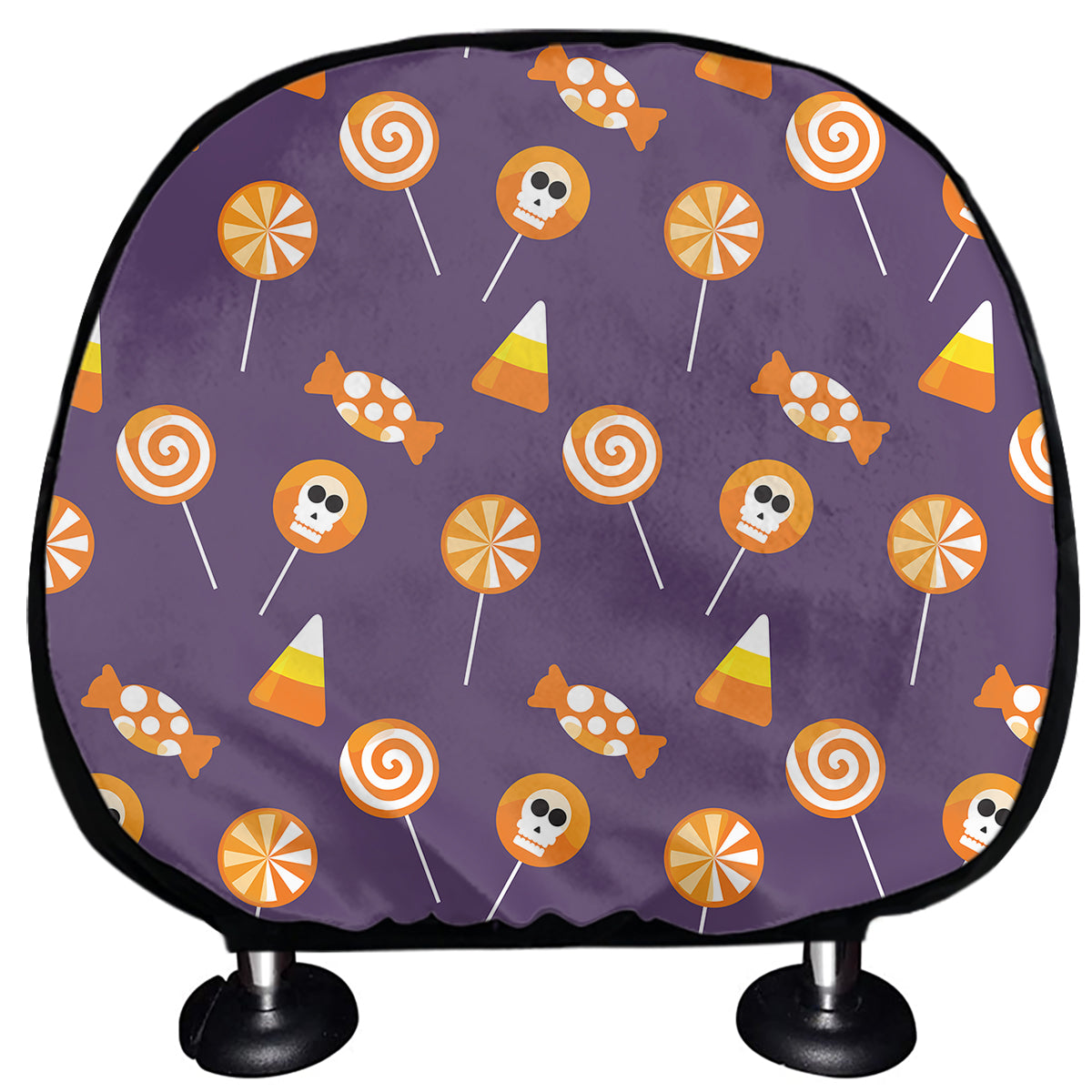 Cute Halloween Candy Pattern Print Car Headrest Covers