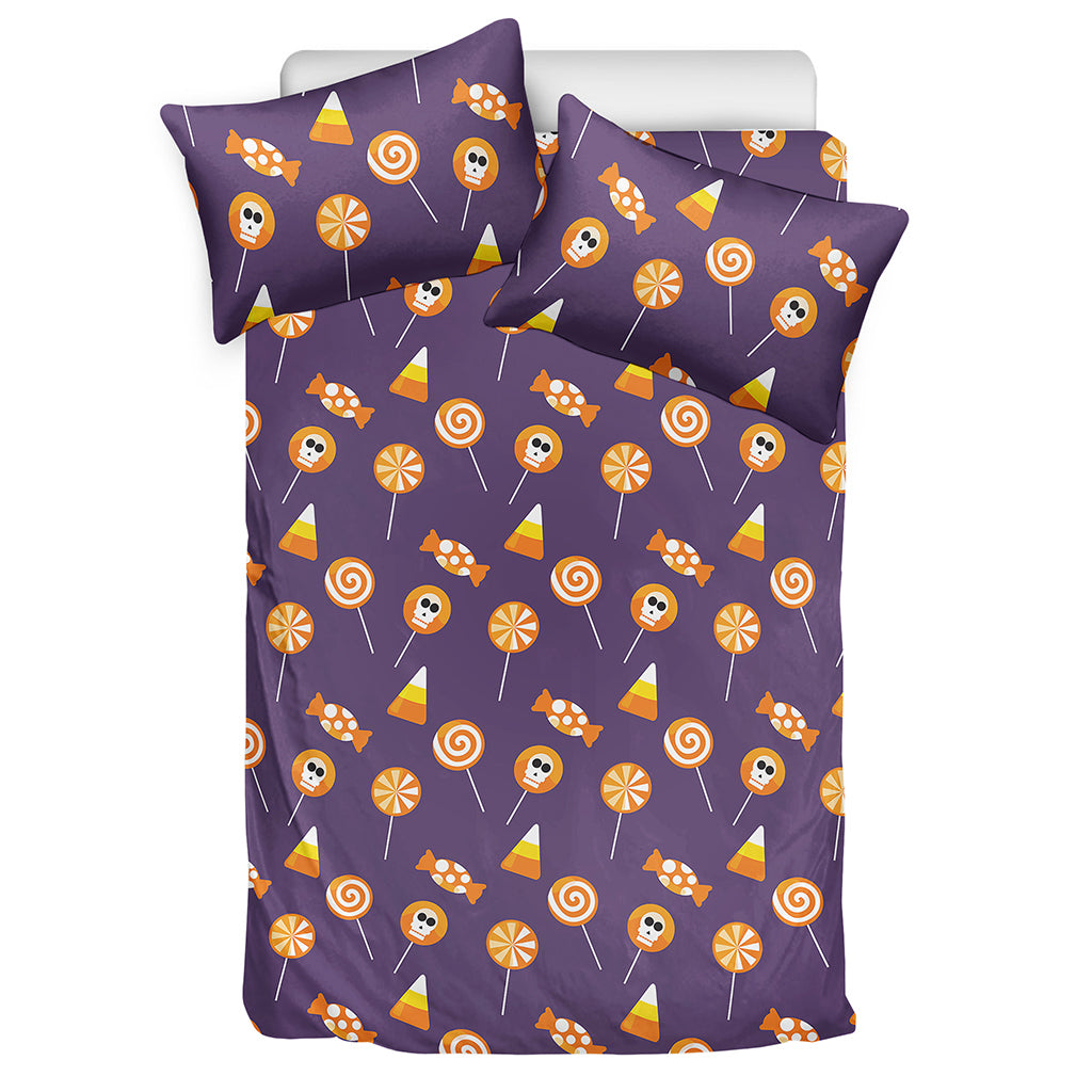 Cute Halloween Candy Pattern Print Duvet Cover Bedding Set