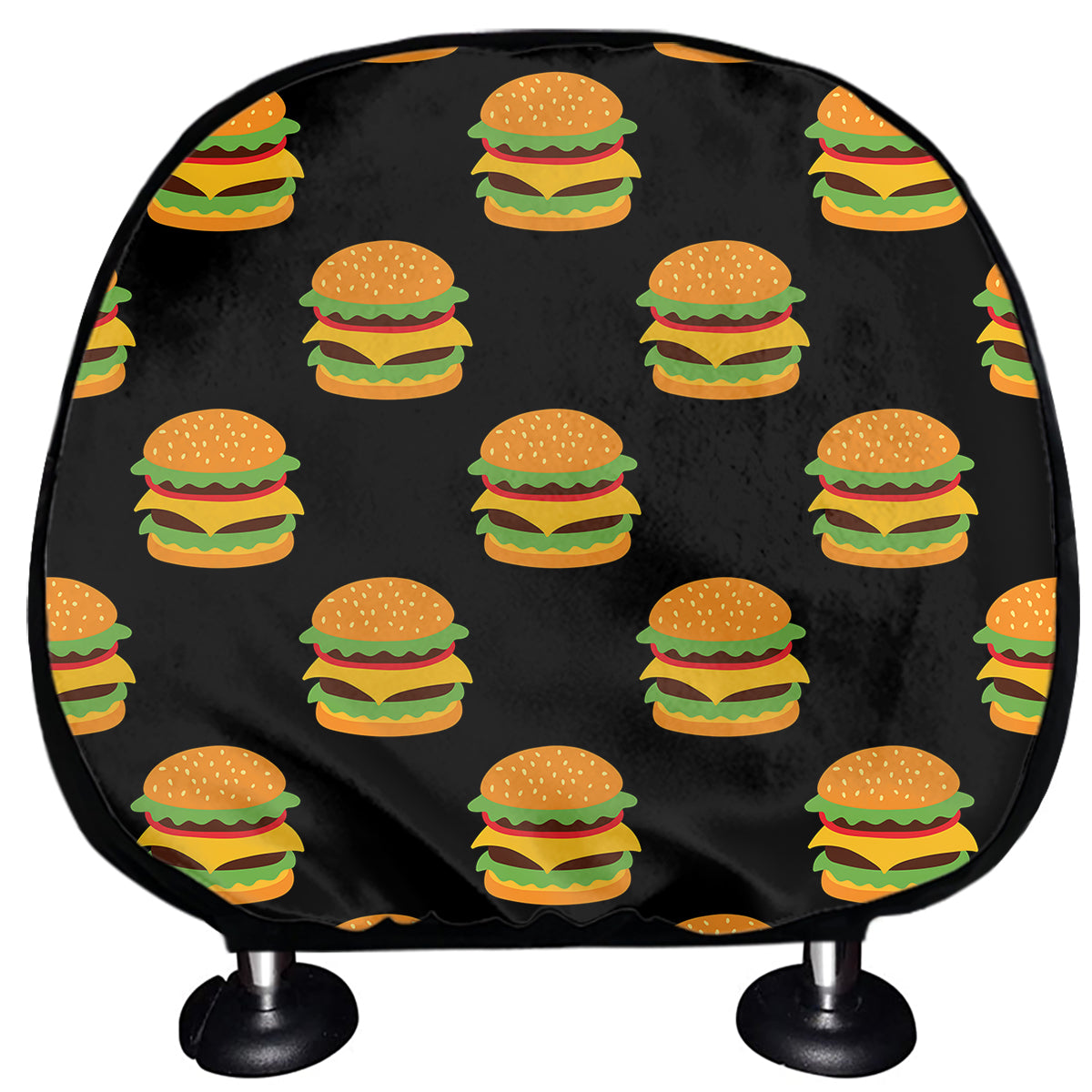 Cute Hamburger Pattern Print Car Headrest Covers
